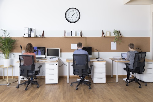 Coworking desks at The Hub